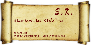 Stankovits Klára névjegykártya